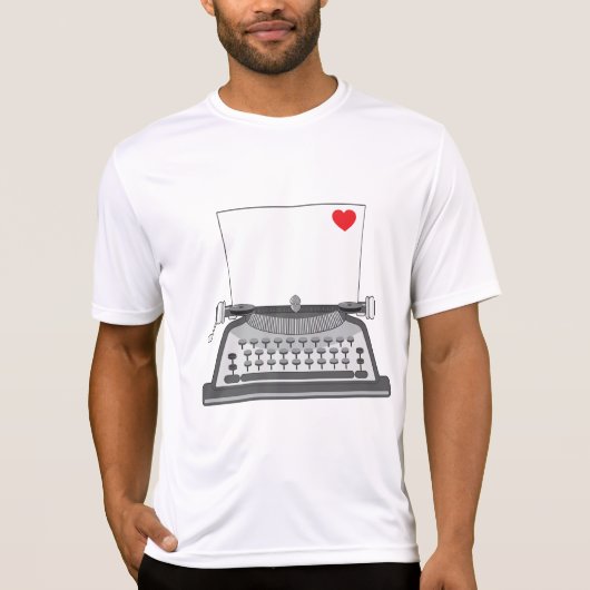 Liefdesbrief op antieke typemachine t-shirt (Voorkant)