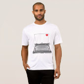 Liefdesbrief op antieke typemachine t-shirt (Voorkant volledig)