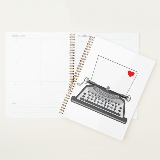Liefdesbrief op oude schrijfmachine planner (Display)