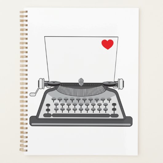 Liefdesbrief op oude schrijfmachine planner (Voorkant)