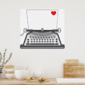 Liefdesbrief op oude schrijfmachine poster (Keuken)