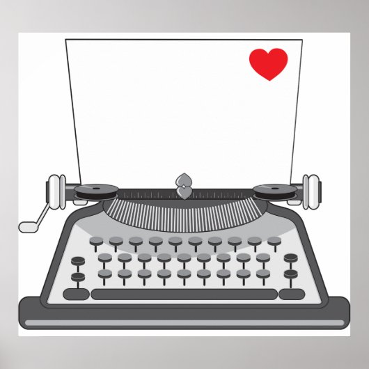 Liefdesbrief op oude schrijfmachine poster (Voorkant)