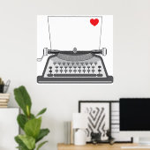 Liefdesbrief op oude schrijfmachine poster (Thuiskantoor)