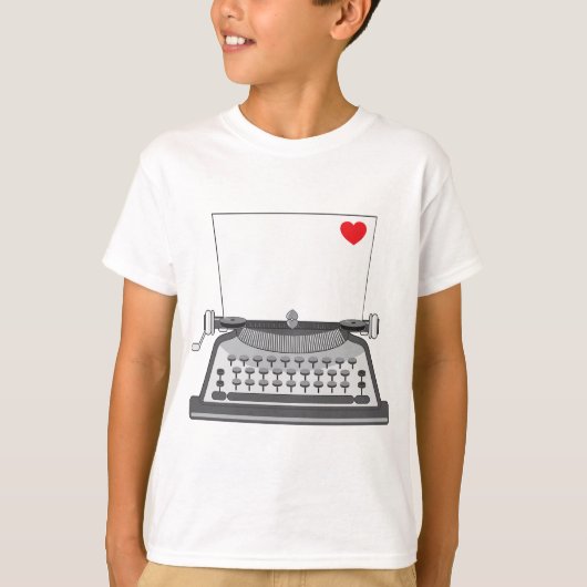Liefdesbrief op oude schrijfmachine t-shirt (Voorkant)
