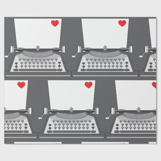 Liefdesbrief op vintage schrijfmachine cadeaupapier (Vlak)