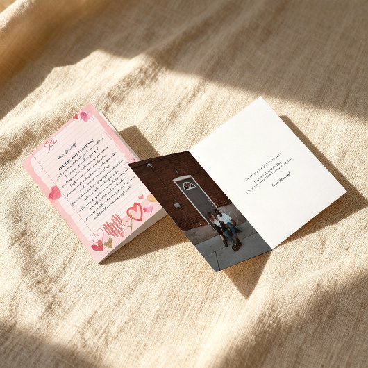 liefdesbrief | Redenen dat ik van je hou Valentijn Kaart