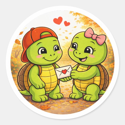 Liefdesbrief Ronde Sticker (Voorkant)