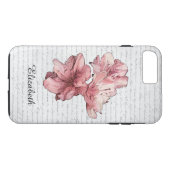 Liefdesbrief Roze Geïllustreerde Bloem Naam aanpas Case-Mate iPhone Case (Achterkant (Horizontaal))