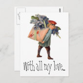 liefdesbriefbezorging, met al mijn liefde... briefkaart (Voorkant / Achterkant)