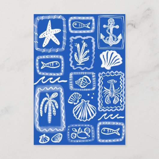 Liefdesbriefjes uit de zee Moderne QR-huwelijkscad Informatiekaartje (Achterkant)