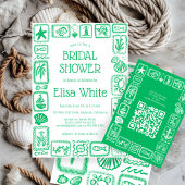 Liefdesbriefjes uit zee Moderne QR  Bruidsdouche Informatiekaartje