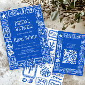 Liefdesbriefjes uit zee Moderne QR-huwelijkscadeau Informatiekaartje