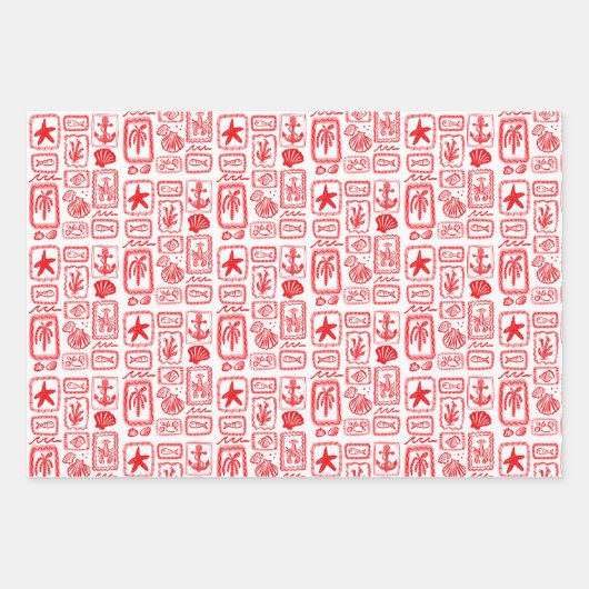 Liefdesbriefjes van het strand Ocean moderne aange Inpakpapier Vel (Voorkant 3)