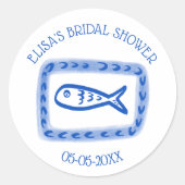 Liefdesbriefjes van Zee Cute Vis MAAK JE EIGEN Bru Ronde Sticker (Voorkant)