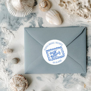Liefdesbriefjes van Zee Kreeft Aangepaste Bruidsdo Ronde Sticker