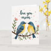 Liefdesbriefkaart met Stippen voor Moederdag Kaart (Gele Bloem)