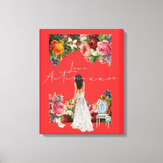 Liefdesbriefontwerp - Liefde, Herfst xxoo Canvas Afdruk (Voorkant)