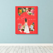 Liefdesbriefontwerp - Liefde, Herfst xxoo Canvas Afdruk (Insitu (Houten vloer))