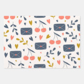 Liefdesbrieven en harten modern minimalistisch inpakpapier vel (Voorkant)