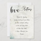 Liefdesbrieven Handgeschreven  Blauw Bruiloft Kaart (Voorkant)