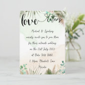 Liefdesbrieven Handgeschreven Boho thema bruiloft Kaart (Staand voorkant)