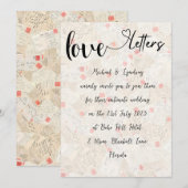 Liefdesbrieven Handgeschreven  Charm Bruiloft Kaart (Voorkant / Achterkant)