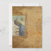 Liefdesbrieven Handgeschreven  Peacock Bruiloft Kaart (Achterkant)