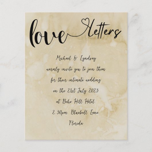 Liefdesbrieven Handgeschreven  Thema Bruiloft (Voorkant)