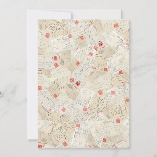 Liefdesbrieven Handgeschreven Vintage Charme Trouw Kaart (Achterkant)