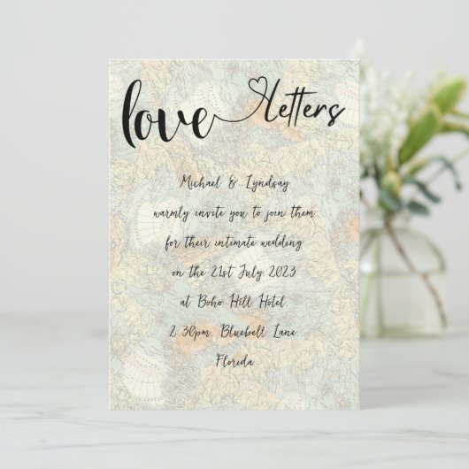 Liefdesbrieven  kaart Boho Charm Micro Wedding (Staand voorkant)