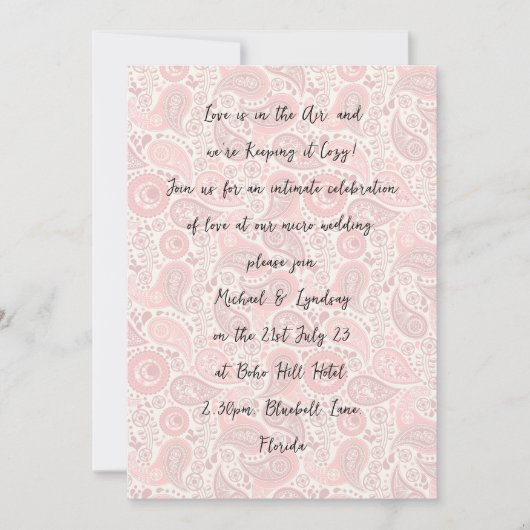 Liefdesbrieven MICRO TROUWFEest Handgeschreven Roo Kaart (Voorkant)