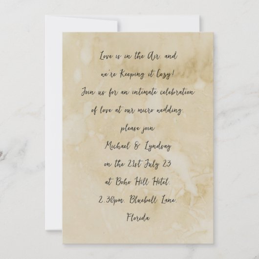 Liefdesbrieven MICRO TROUWING Handgeschreven Perka Kaart (Voorkant)