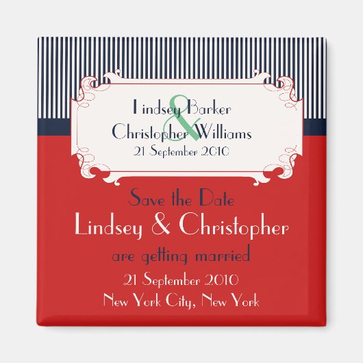 Liefdesbrieven Nautical Save the Date Magnet (Voorkant)
