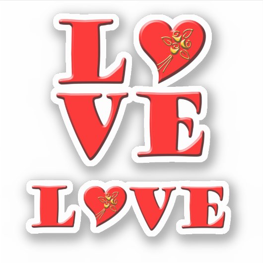 Liefdesbrieven Valentijn 2-in-1 Sticker (Voorkant)