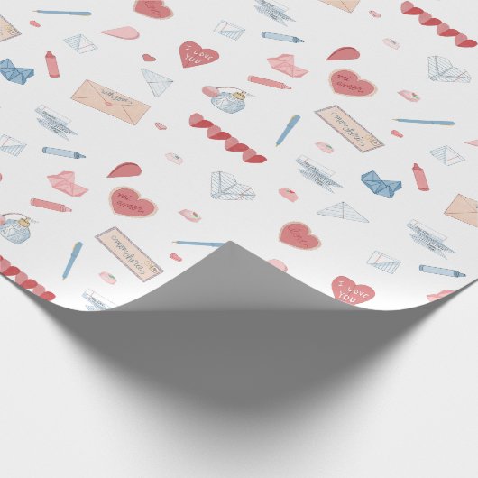 Liefdesbrieven Valentijn Stationery Valetines Day Cadeaupapier (Hoek)
