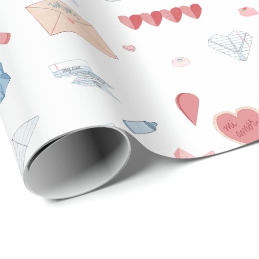 Liefdesbrieven Valentijn Stationery Valetines Day Cadeaupapier (Rol Hoek)