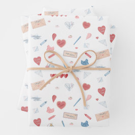 Liefdesbrieven Valentijn Stationery Valetines Day Inpakpapier Vel