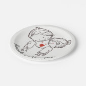 Liefdesbruid, bruidegom gepersonaliseerde zwart-wi papieren bordje (Gekanteld)