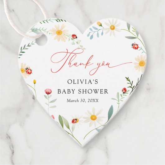 Liefdesbug Tuin Baby shower Bedankt Bedankjes Labels (Voorkant)