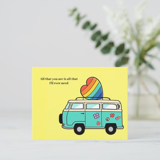 liefdesbus briefkaart (Staand voorkant)