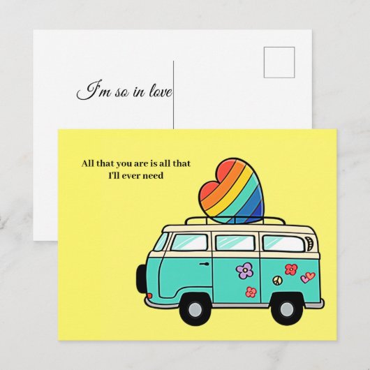 liefdesbus briefkaart (Voorkant / Achterkant)