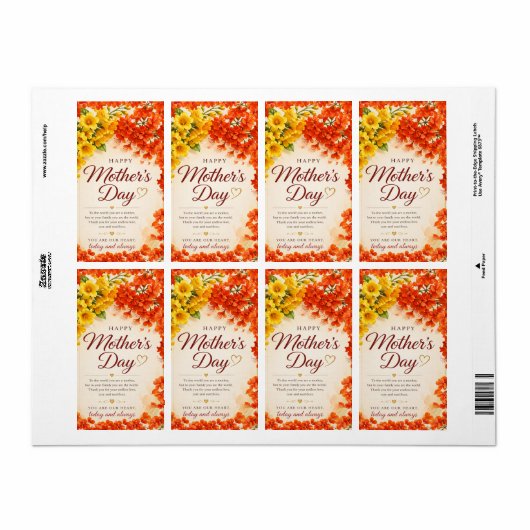 LIEFDESCADEAU VOOR MOEDERDAG  ETIKET (Full Sheet)