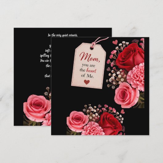 LIEFDESCADEAU VOOR MOEDERDAG KAART (Voorkant / Achterkant)