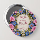 LIEFDESCADEAU VOOR MOEDERDAG RONDE BUTTON 4,0 CM (Voorkant /achterkant)