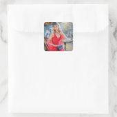 liefdescafé vierkante sticker (Tas)