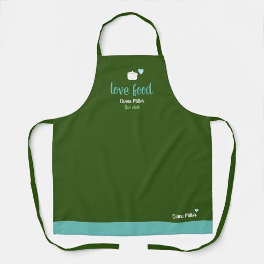 liefdeschef-kok-groen-apron schort (Voorkant)