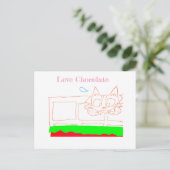 liefdeschocoladekaartje briefkaart (Staand voorkant)