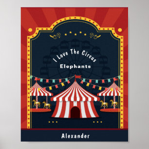 liefdescircus Carnival Red White Blue Poster