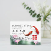 Liefdescirkels | Lotus Koi Double XI Bewaar de dat Aankondigingskaart (Staand voorkant)