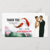 Liefdescirkels | Lotus Koi trouwfoto Dank u Bedankkaart (Voorkant / Achterkant)